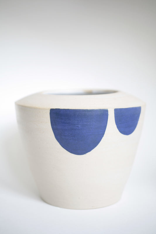 Vase - blue / yellow geometry small