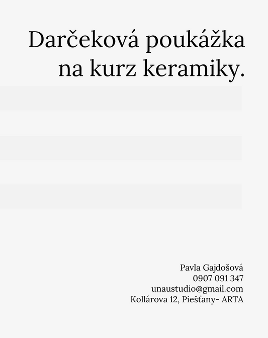 Kurz keramiky – ručné modelovanie